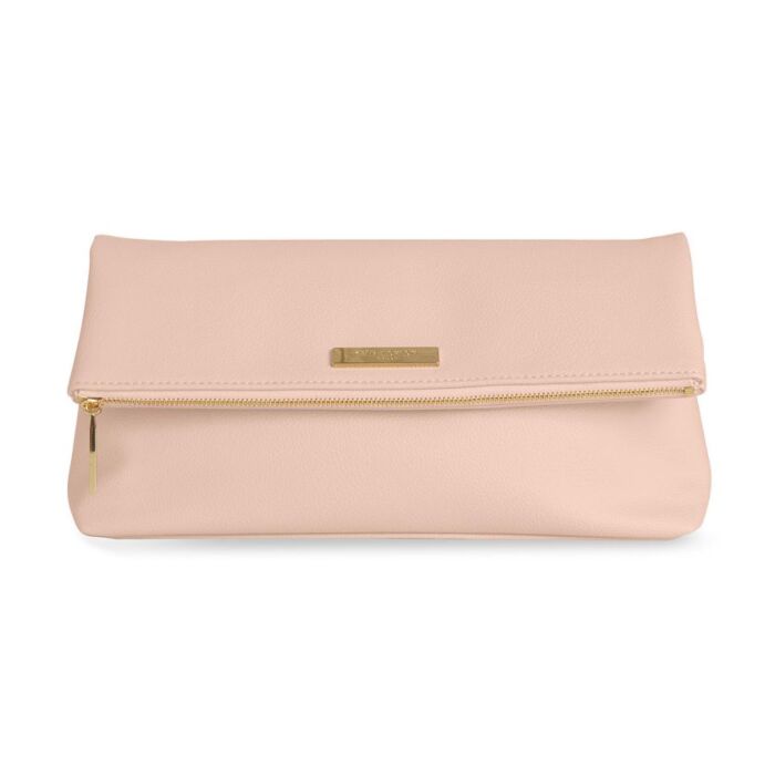 Katie Loxton Alise Soft Pebble Fold Over Clutch - Coral